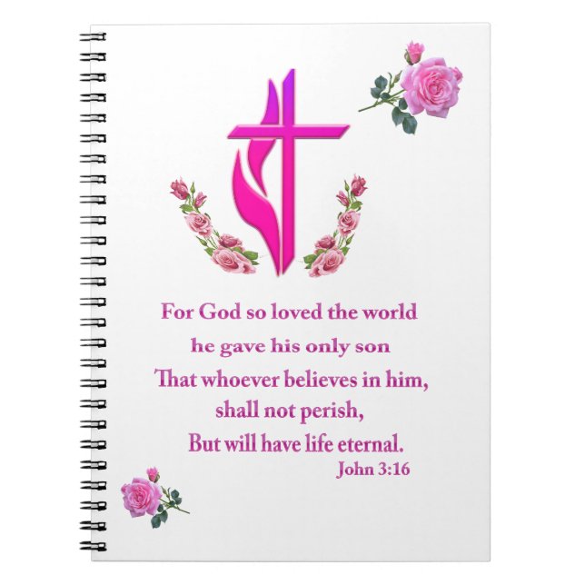 Caderno Espiral John 3:16 (Frente)