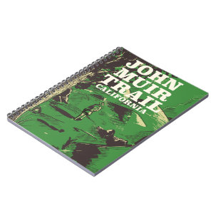 Caderno Espiral John Muir Trail poster de viagens da Califórnia.