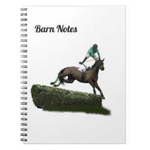 Caderno Espiral Jóquei em Cavalo Pulando em Notebook Verde Espiral