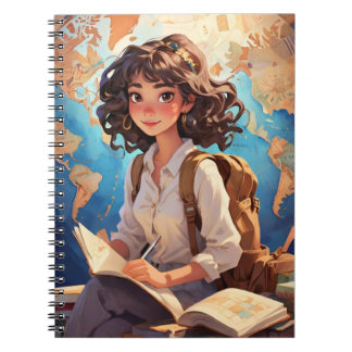 Caderno Espiral Jornais de lixo imprimíveis Evelyn Wanderlust