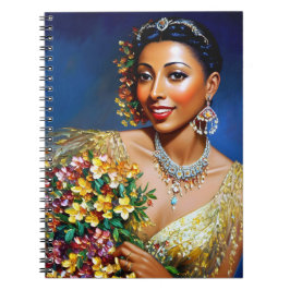 Caderno Espiral Josephine Baker Floral Art