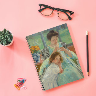 Caderno Espiral Jovem Mãe Costurando | Mary Cassatt