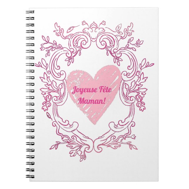 Caderno Espiral Joyeuse fête maman (Frente)