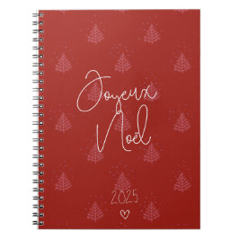 Caderno Espiral Joyeux Noël bordeaux 2025