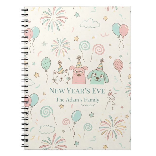 Caderno Espiral Joyful New Year’s Eve Party 2026  (Frente)