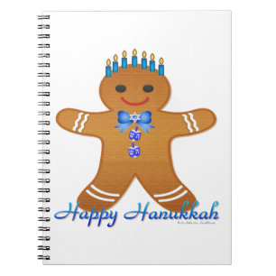 Caderno Espiral Judaica Hanukkah Gingerpão Man Menorah