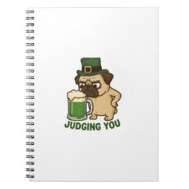 Caderno Espiral Judging You Pug St.Patrick's Day
