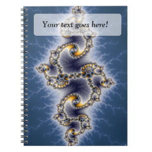 Caderno Espiral Julia em azul - Arte Fractal