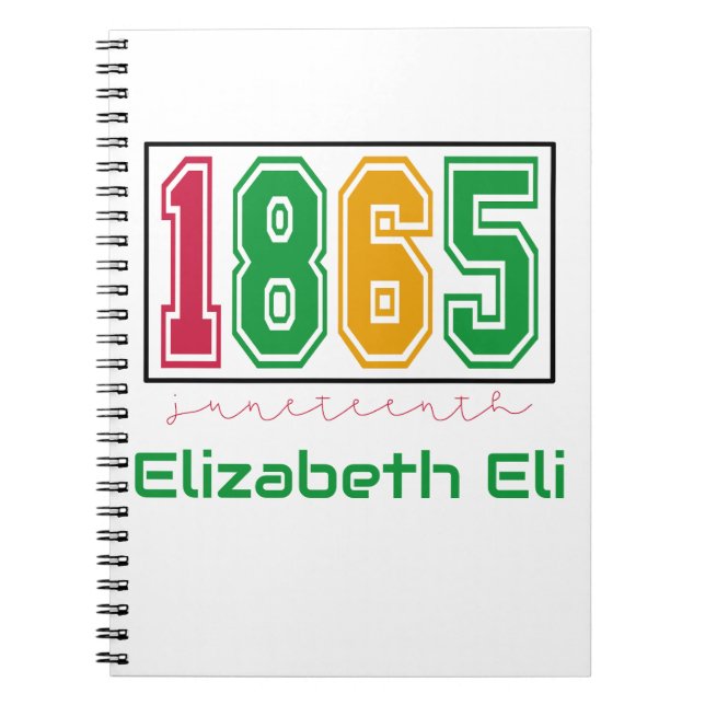 Caderno Espiral Juneteenth Personalizado - História Negra (Frente)