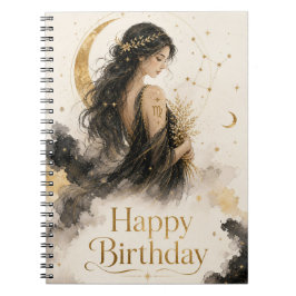 Caderno Espiral Jungfrau Happy Birthday Aquarell Design