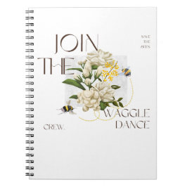 Caderno Espiral Junte-se à Equipe de Dança Waggle: Elegante Abelha
