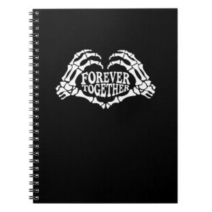 Caderno Espiral Juntos, Um Coração Feito De Esqueleto Mãos Clássic