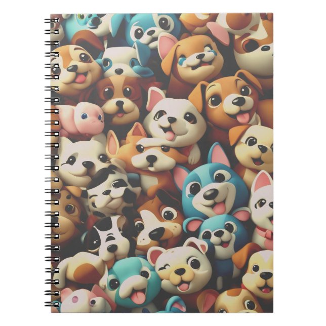Caderno Espiral Just a bunch of happy puppies (Frente)