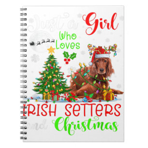 Caderno Espiral Just A Girl Who Loves Irish Setters And Xmas Santa