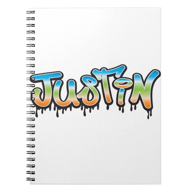 Caderno Espiral Justin Seu grafite De Nome (Frente)