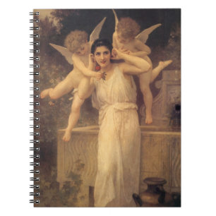 Caderno Espiral Juventude por Bouguereau, Retrato Vitoriano de Anj