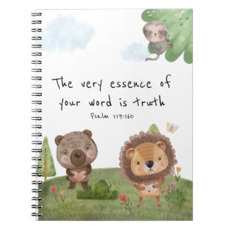 Caderno Espiral JW 2023 ano texto Psalm 119:160 safari crianças