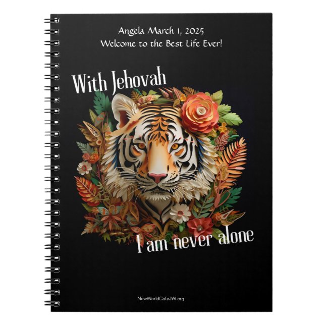 Caderno Espiral JW Baptism Keepsakift - Notebook Tiger (Frente)