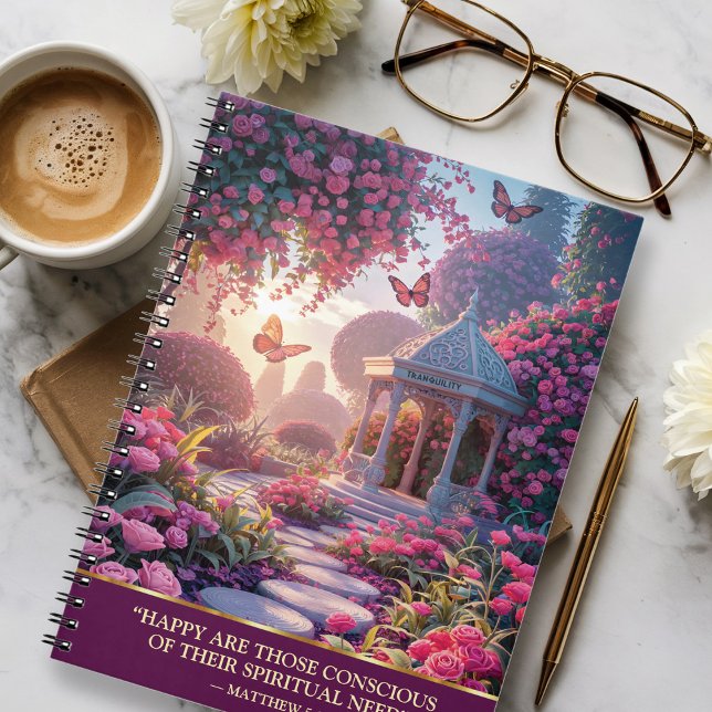 Caderno Espiral JW Gifts 2026 Year Text Matthew 5:3 Pink Spiral (Criador carregado)