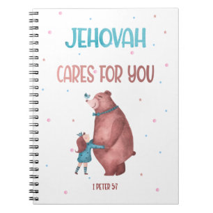 Caderno Espiral JW Kids Gift-1 Peter 5:7 Jehovah se importa com vo