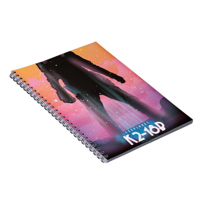 Caderno Espiral K2-18b arte espacial exoplanetária (Lado Direito)