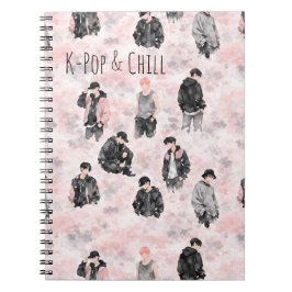 Caderno Espiral K-Pop & Chill Minimalist Silhouette Aesthetic
