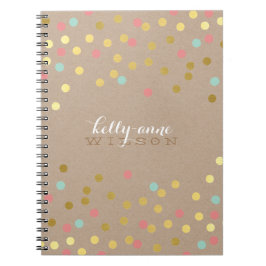 Caderno Espiral Kaft de hortelã em ouro, marrom, de mancha grafist