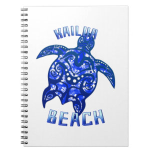 Caderno Espiral Kailua Beach Hawaii Vacante Tartaruga Tribal
