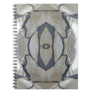 Caderno Espiral Kaleidoscope Design claro e padrão de Cinza escuro