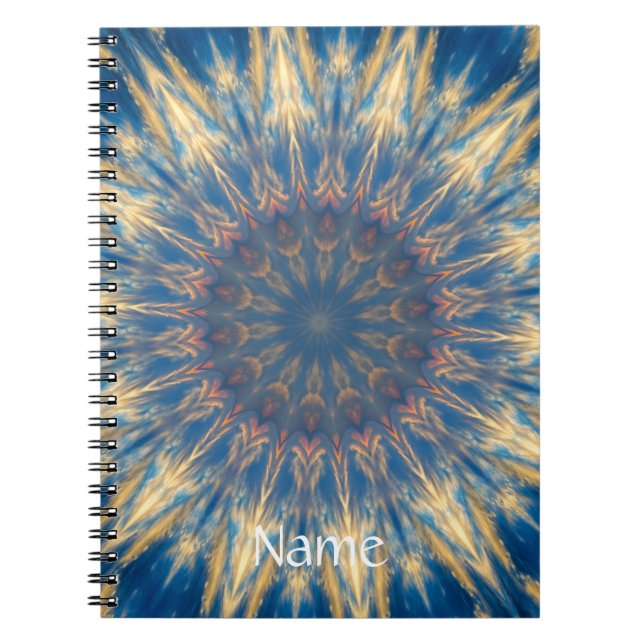 Caderno Espiral Kaleidoscópio Blue Chakra Thunder_Cove (Frente)
