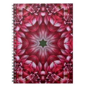 Caderno Espiral Kaleidoscópio Crimson Dahlia