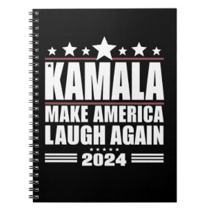 Caderno Espiral Kamala Faça a América Rir Novamente Bandeira Ameri
