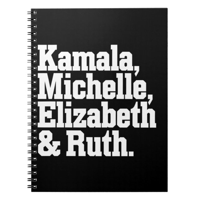 Caderno Espiral Kamala Política Feminista Michelle Elizabeth Ruth (Frente)