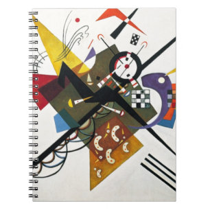 Caderno Espiral Kandinsky Na Pintura Branca De Dois Abstrato