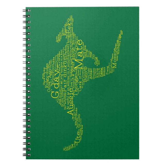 Caderno Espiral Kangaroo feito de gíria australiana (Frente)