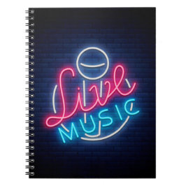 Caderno Espiral Karaoke Neon Lighting Texto Curvo De Arte