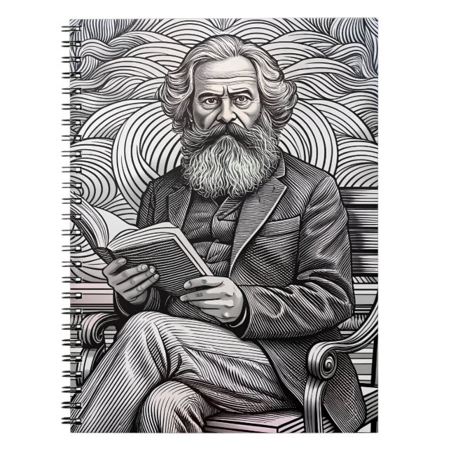 Caderno Espiral Karl Marx Cote Design - Seja a mudança! (Frente)