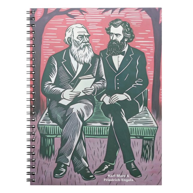 Caderno Espiral Karl Marx e Fredrich Engels o manifesto (Frente)