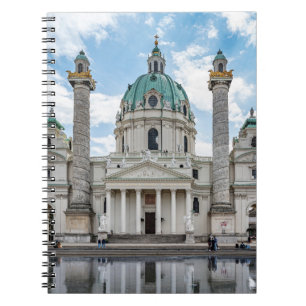 Caderno Espiral Karlskirche em Viena, Áustria