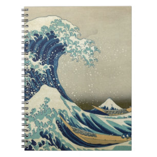 Caderno Espiral Katsushika Hokusai: A Grande Onda de Kanagawa