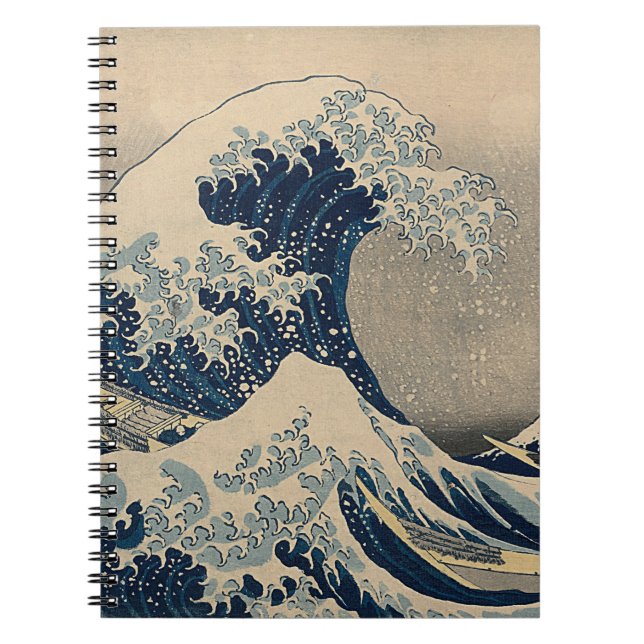 Caderno Espiral Katsushika Hokusai. A onda do Excelente de Kanagaw (Frente)