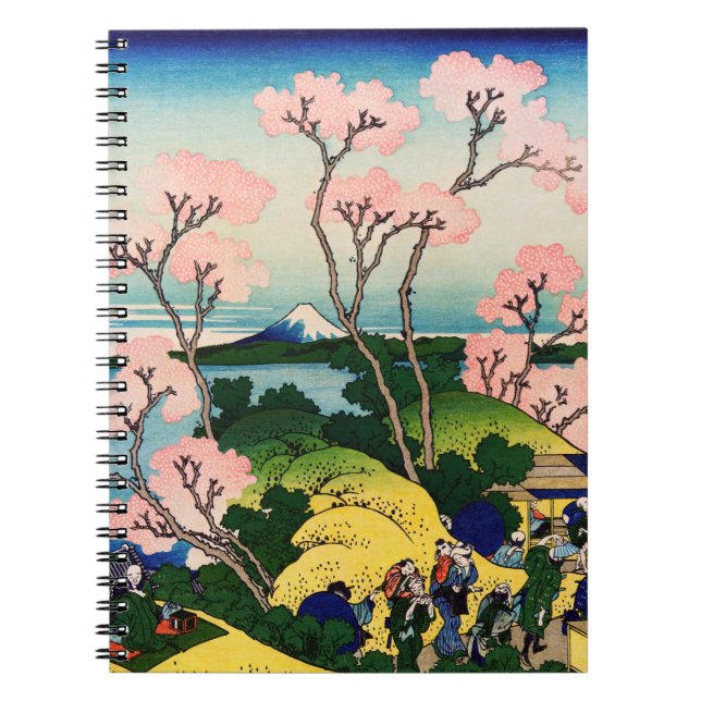 Caderno Espiral Katsushika Hokusai - Gotenyama, Tokaido, Shinagawa (Frente)
