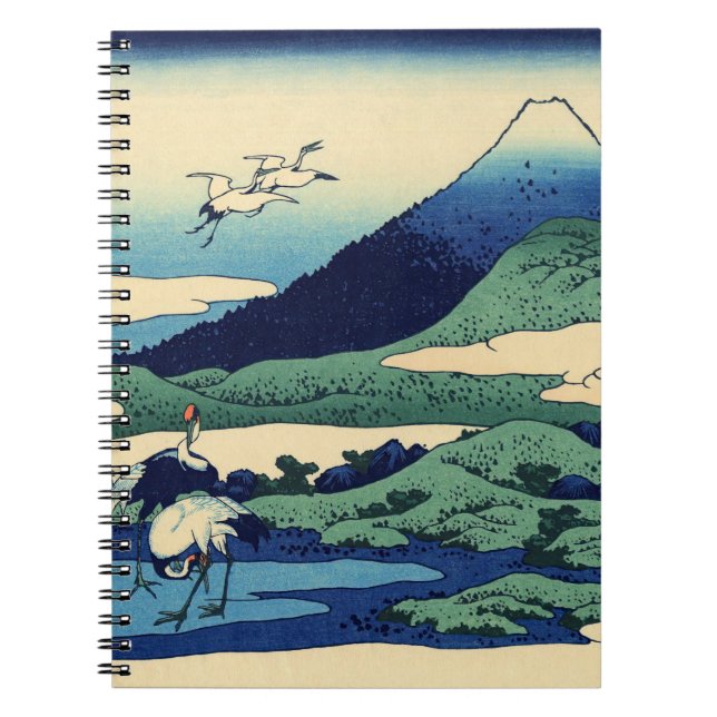 Caderno Espiral Katsushika Hokusai - Umegawa na província de Sagam (Frente)