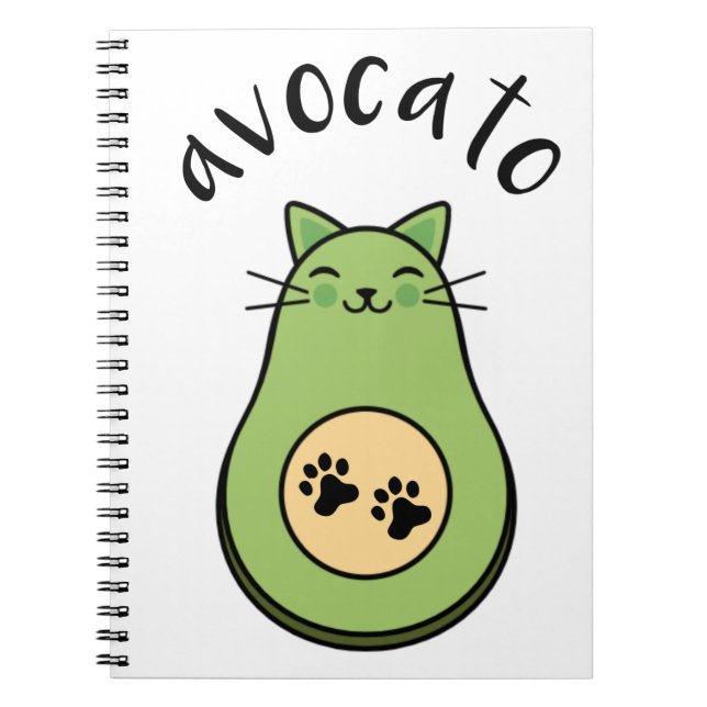 Caderno Espiral Katze als Avocado avocato (Frente)