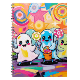 Caderno Espiral Kawaii Candy Parade Cartoon Colorido