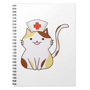 Caderno Espiral Kawaii Cat Nurse