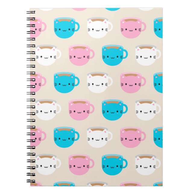 Caderno Espiral Kawaii Cats Cup (Frente)