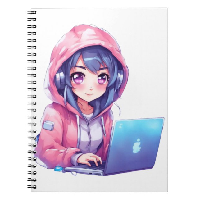 Caderno Espiral Kawaii Girl (Frente)