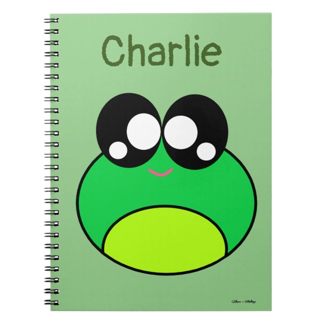 Caderno Espiral Kawaii Green Sapo Cute (Frente)