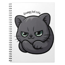 Caderno Espiral Kawaii Grumpy Cat para Notas e Doodles